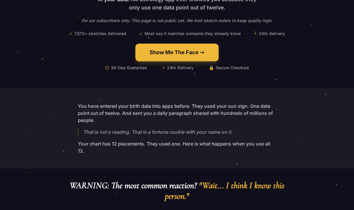 Lower section of the Astro Lover sales page showing the repeated order button and guarantee badge