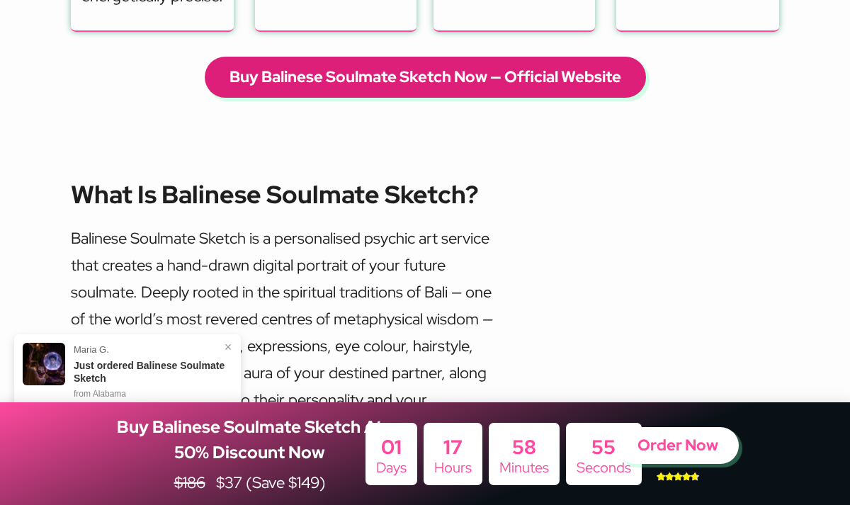 Balinese Soulmate Sketch public offer page details