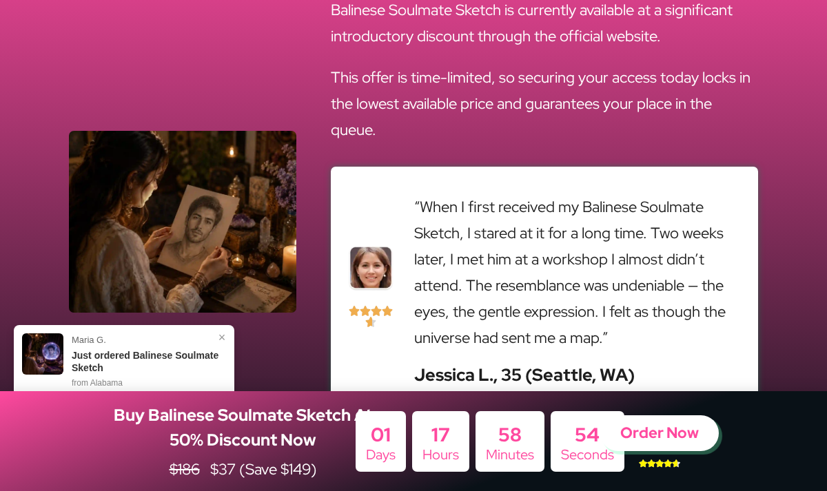 Balinese Soulmate Sketch promotional price and seller-published testimonial