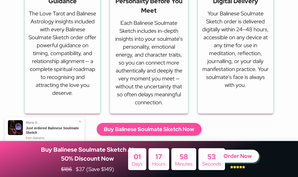 Balinese Soulmate Sketch public offer page price