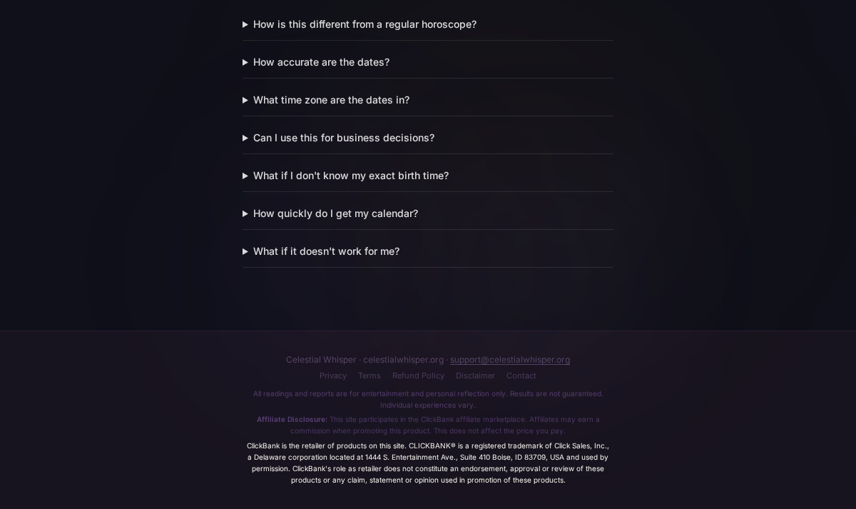 Archived browser capture from the Celestial Whisper research visit