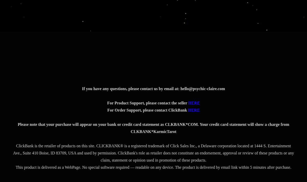 Archived browser capture from the Claire's Tarot Reading research visit
