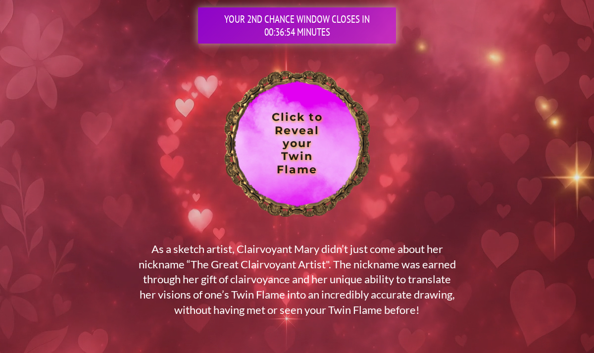 DrawMyTwinFlame introduction to Clairvoyant Mary and the sketch offer