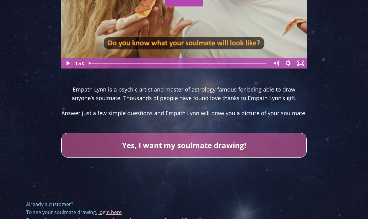 Empath Lynn sketch introduction and customer-login link