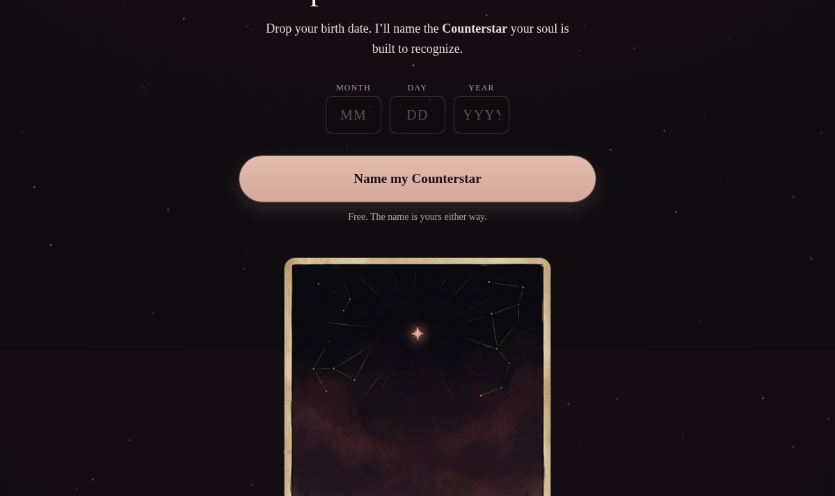 Love Constellation / The Counterstar Reading (Tarot) public offer page details