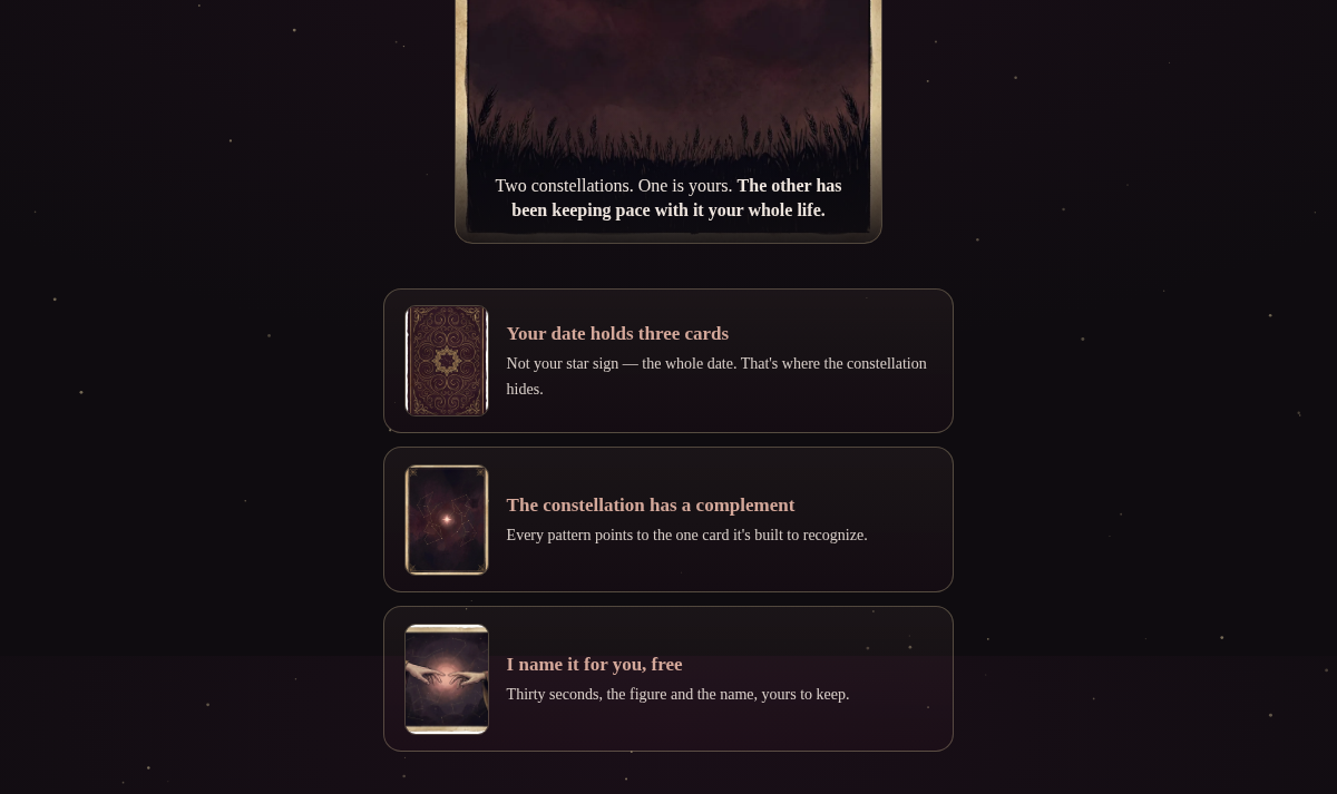 Love Constellation explanation of three cards and the free introductory name