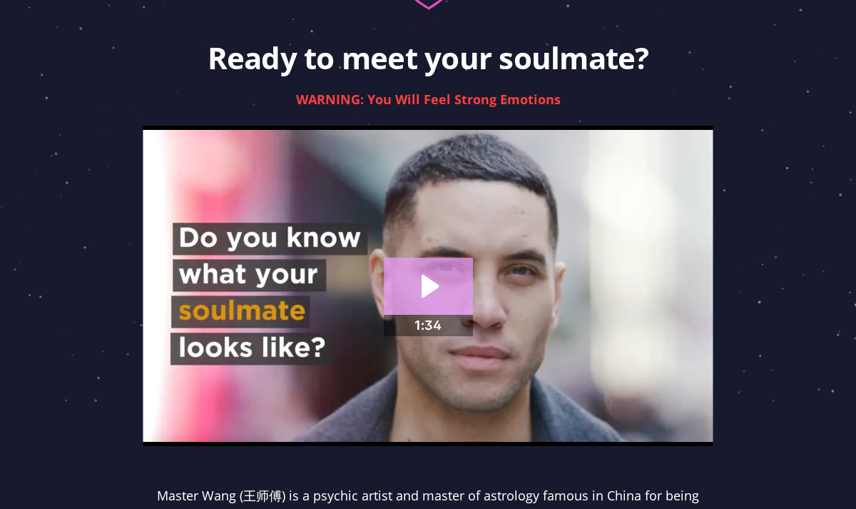 Archived browser capture from the Master Wang Soulmate Sketch research visit