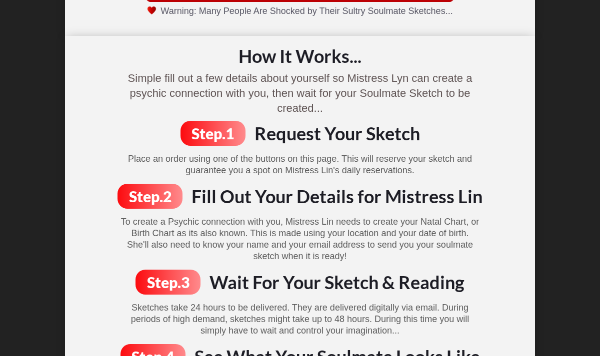 Naked Soulmate Sketch How It Works ordering and delivery section
