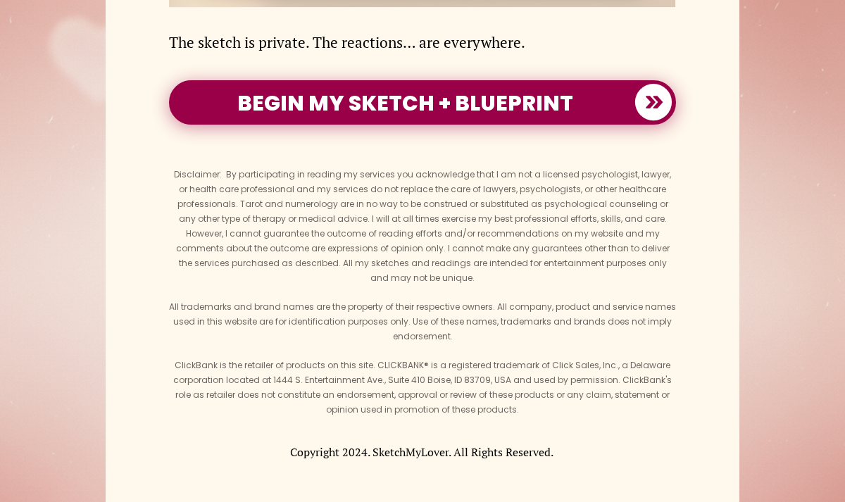 Sketch My Lover order button and entertainment disclaimer