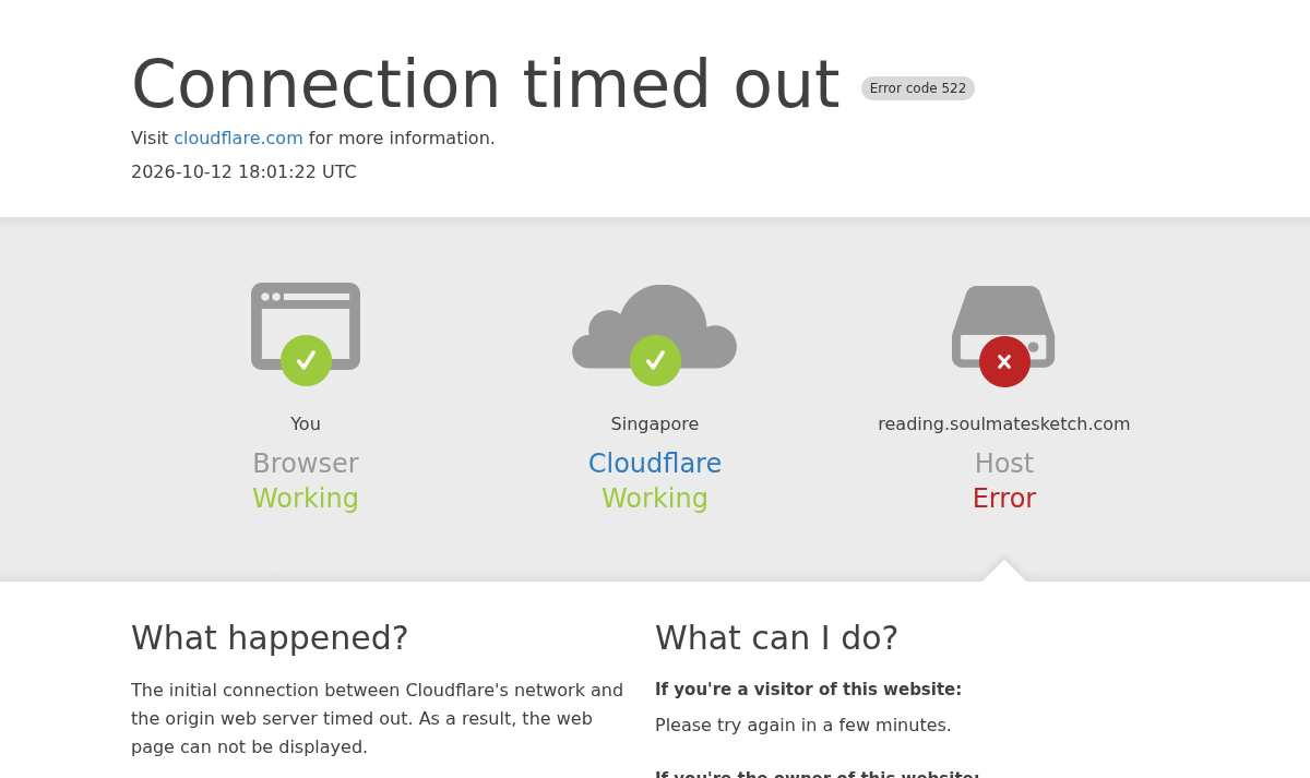 Archived connection-timeout response captured while opening the Soulmate Sketch 2.0 link