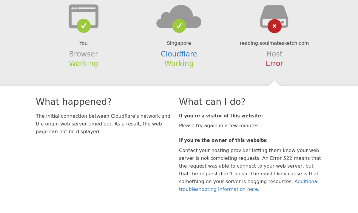 Archived timeout response showing website-owner guidance