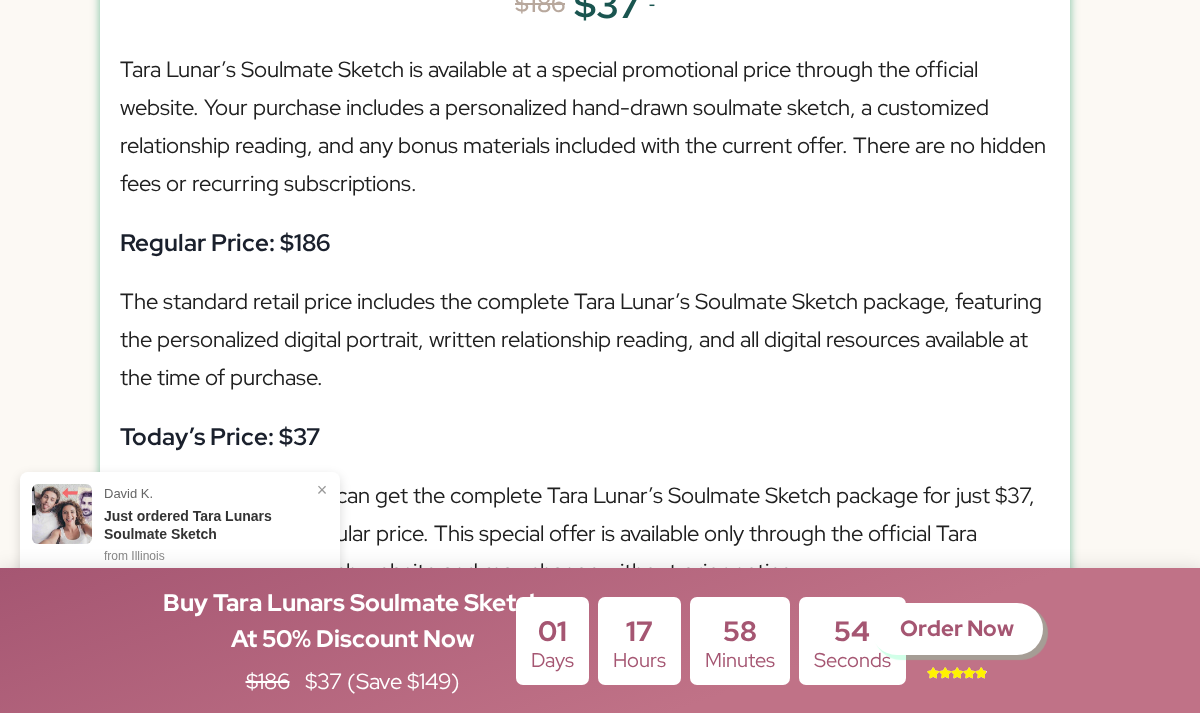 Tara Lunar package description and seller promotional pricing