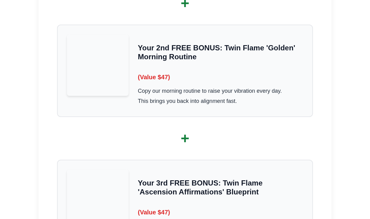 Twin Flame Reunion morning routine and affirmations bonus descriptions