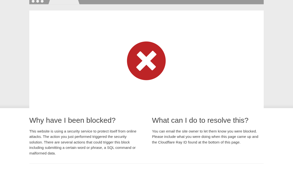 Archived access-block response with contact guidance